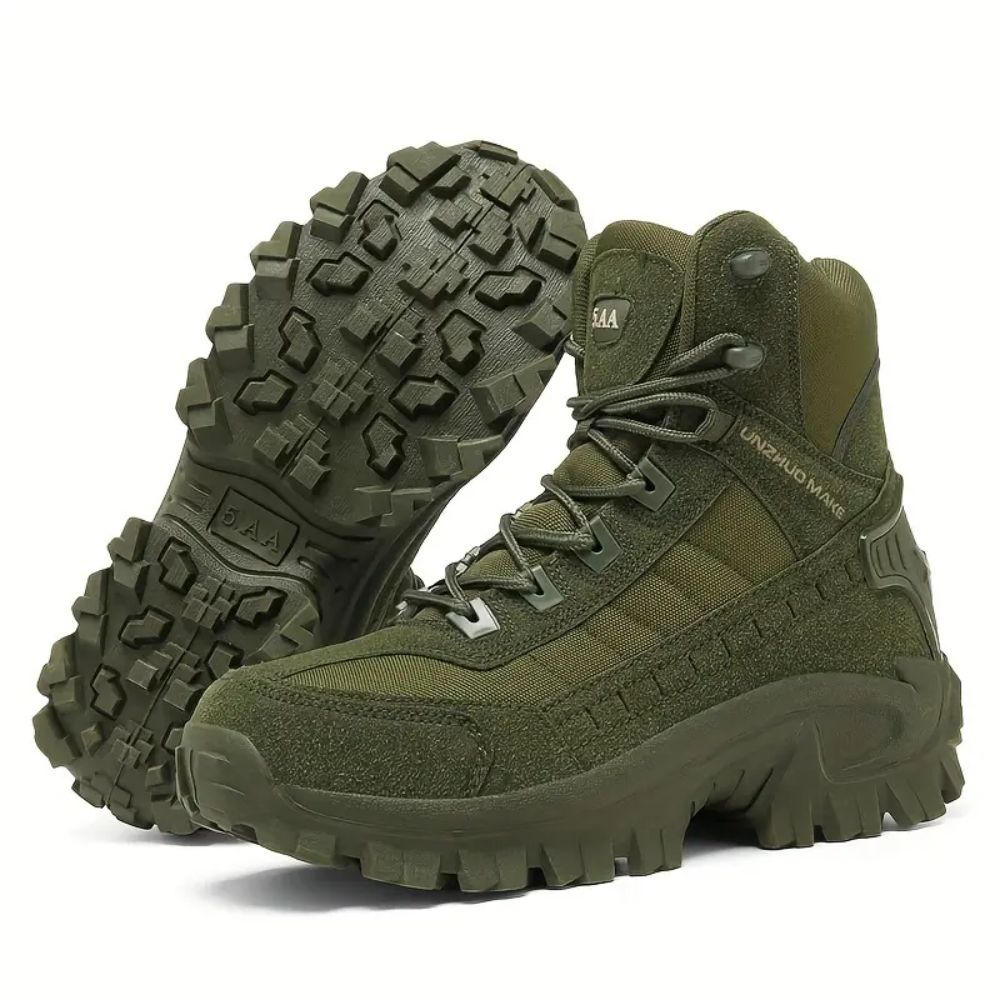 Kit Bota Tática Militar Tarkos Masculina em Couro Legítimo e Nylon + BRINDES: Cinto, Carteira e Relógio Tático