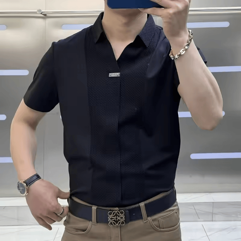 [PAGUE 2 LEVE 3] Camisa Polo Casual Nordall em Viscose, Seda Gelo e Elastano + BRINDES: Cinto, Carteira e Relógio
